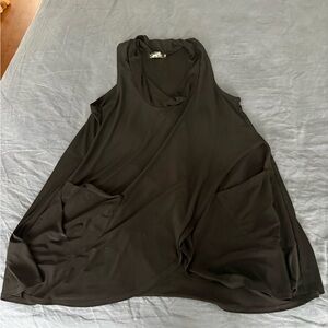 Sympli Black Draped Sleeveless Tank